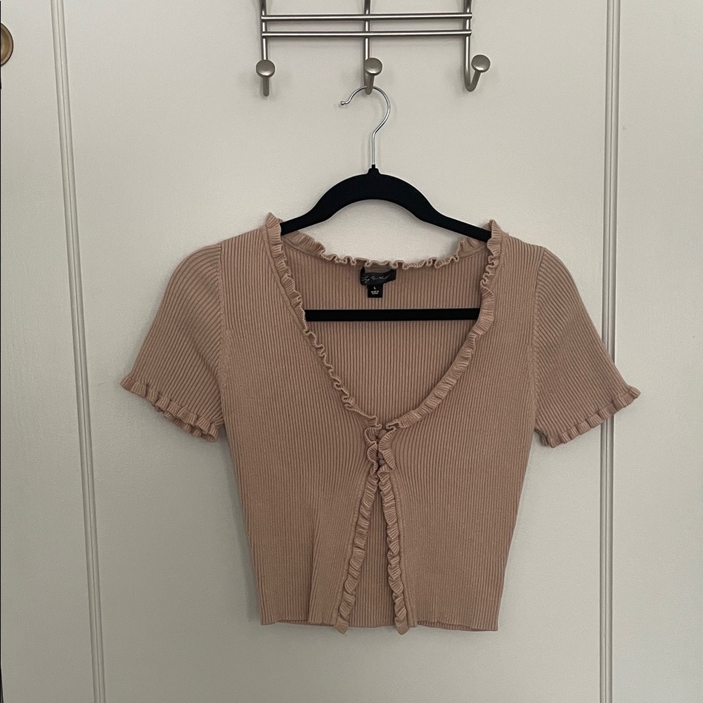 Ruffled Beige Women's Top